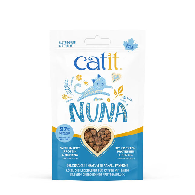 Catit Nuna Snack Proteína Insecto y Arenque - 60g (Pack de 8 uds)