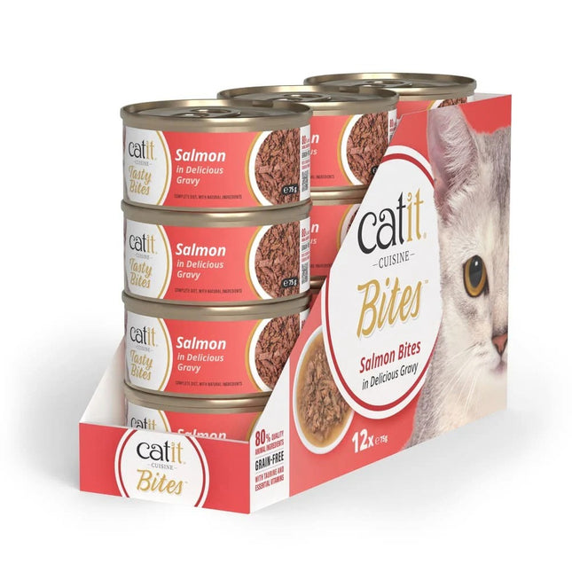 Catit Cuisine Bites de Salmón de 75g (Pack de 12 uds)