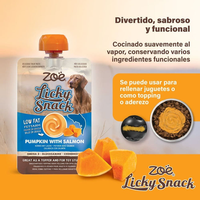 ZOE Licky Snack - Calabaza & Salmón - 85g (Pack de 4 uds)