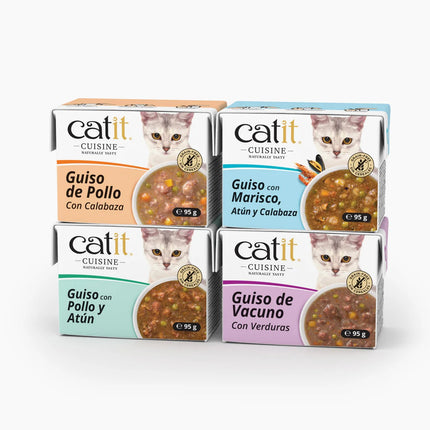 Catit Cuisine Guiso de Pollo con Calabaza de 95g (Pack de 12 uds)