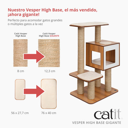 Catit Vesper High Base Gigante - Roble