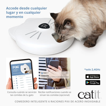 Catit PIXI Comedero Acero Inox. 6 Raciones