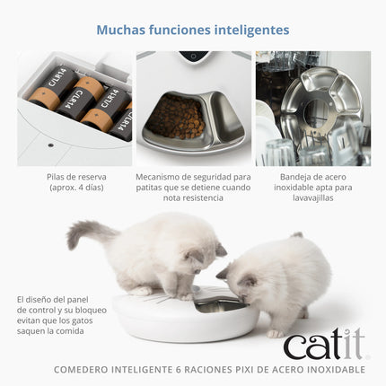 Catit PIXI Comedero Acero Inox. 6 Raciones