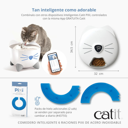 Catit PIXI Comedero Acero Inox. 6 Raciones