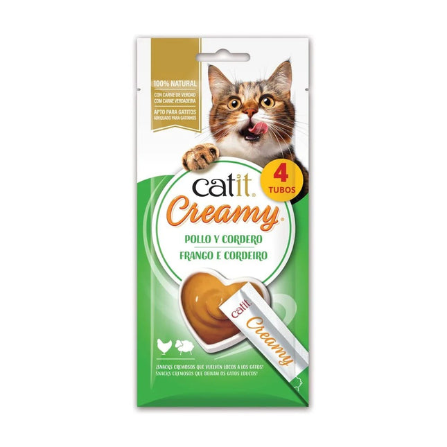 Catit Creamy Pollo y Cordero - 4x10g (Pack de 12 uds)
