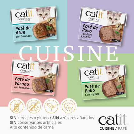 Catit Cuisine Paté de Vacuno con Zanahoria de 95g (Pack de 12 uds)