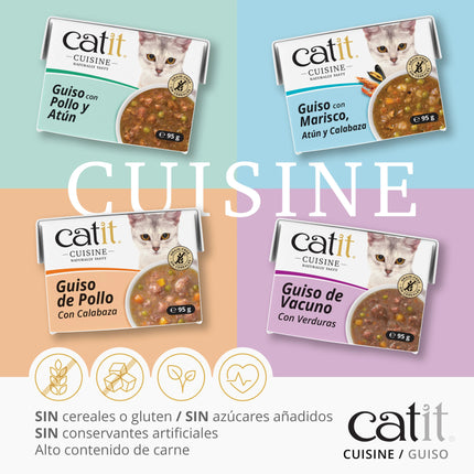 Catit Cuisine Guiso de Pollo con Calabaza de 95g (Pack de 12 uds)