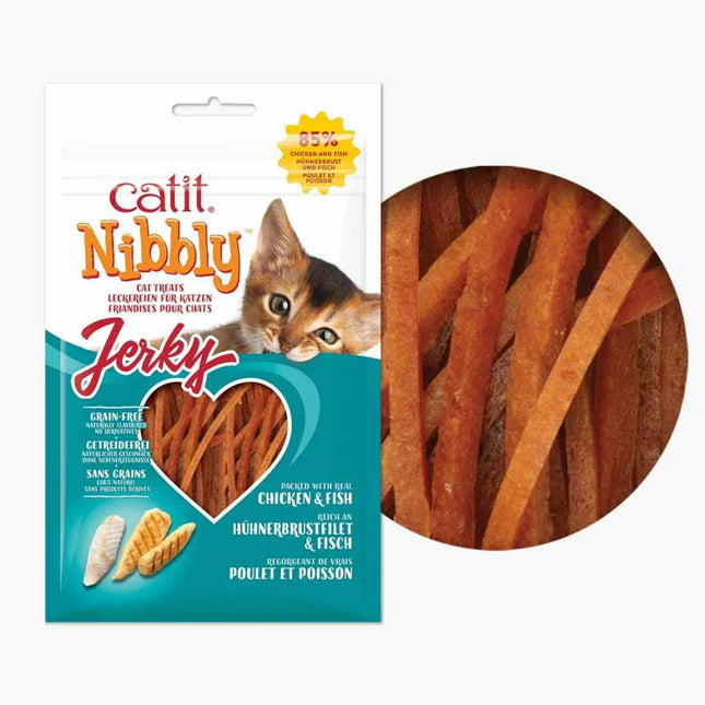 Catit Nibbly Jerky - Pollo&Pescado - 30g (Pack de 12 uds)