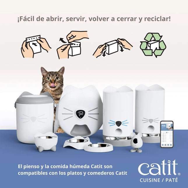 Catit Cuisine Paté de Pavo con Pollo y Jamón de 95g  (Pack de 12 uds)