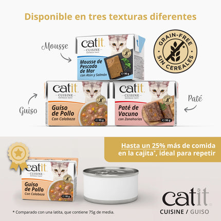 Catit Cuisine Guiso de Pollo con Calabaza de 95g (Pack de 12 uds)