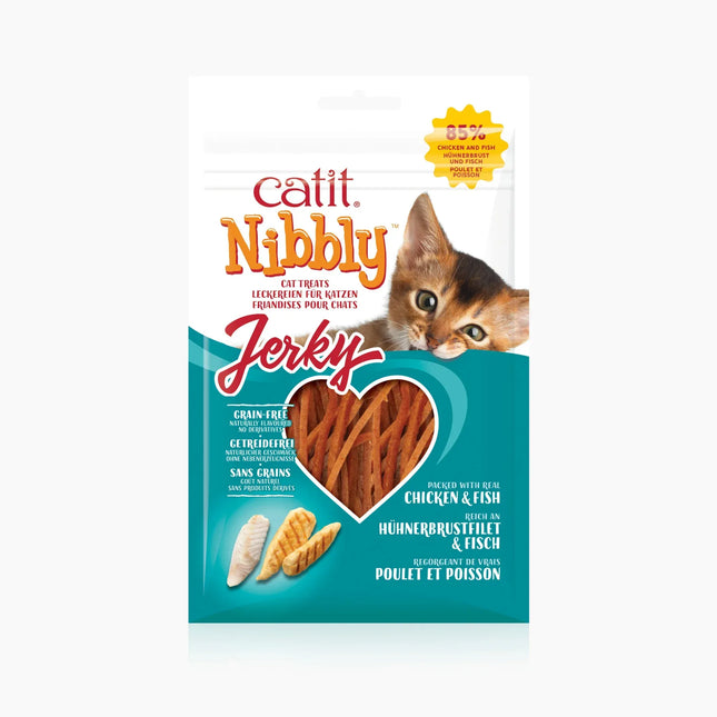 Catit Nibbly Jerky - Pollo&Pescado - 30g (Pack de 12 uds)