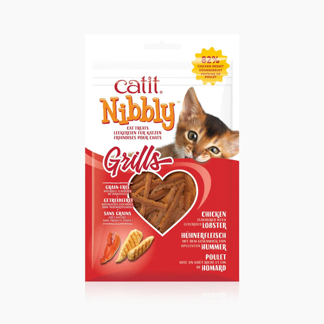 Catit Nibbly Grills de Pollo & Langosta de 30g (Pack de 3 uds)