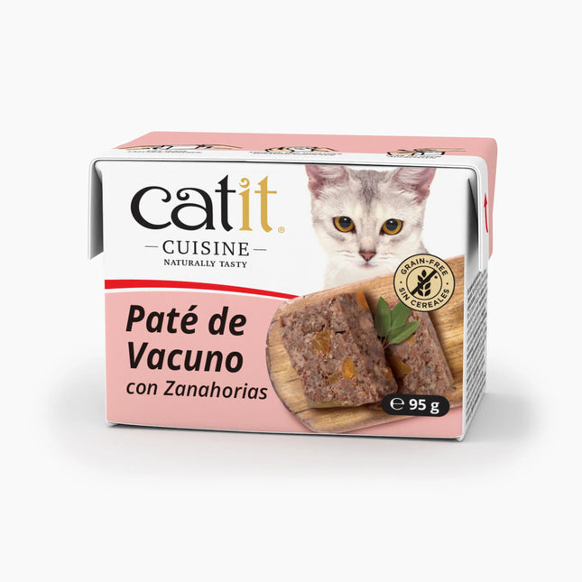 Catit Cuisine Paté de Vacuno con Zanahoria de 95g (Pack de 12 uds)