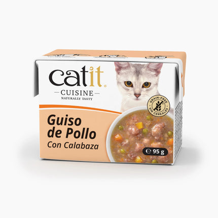 Catit Cuisine Guiso de Pollo con Calabaza de 95g (Pack de 12 uds)