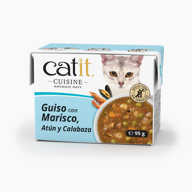 Catit Cuisine Guiso Marisco de Atún y Calabaza de 95g (Pack de 12 uds)