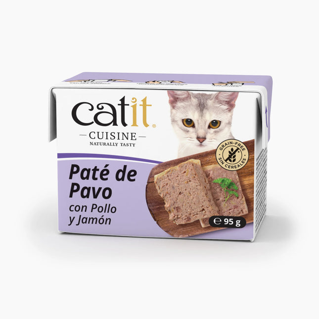 Catit Cuisine Paté de Pavo con Pollo y Jamón de 95g  (Pack de 12 uds)