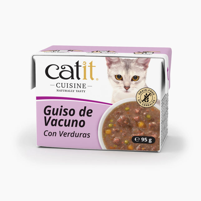 Catit Cuisine Guiso de Vacuno con Verduras de 95g (Pack de 12 uds)