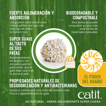 Catit Go Natural! Arena de Bambú Vainilla 1,4kg