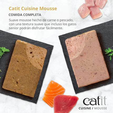 Catit Cuisine Mousse de Pollo con Jamón de 90g (Pack de 12 uds)