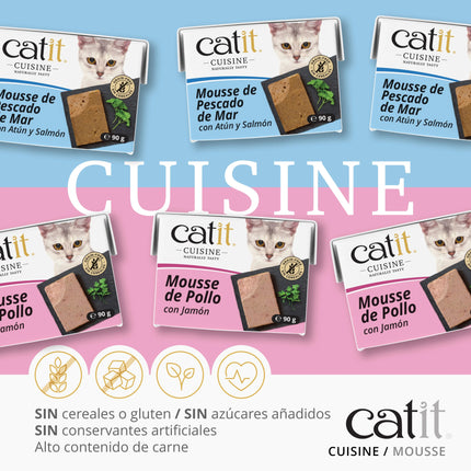Catit Cuisine Mousse de Pescado de Mar de 90g (Pack de 12 uds)