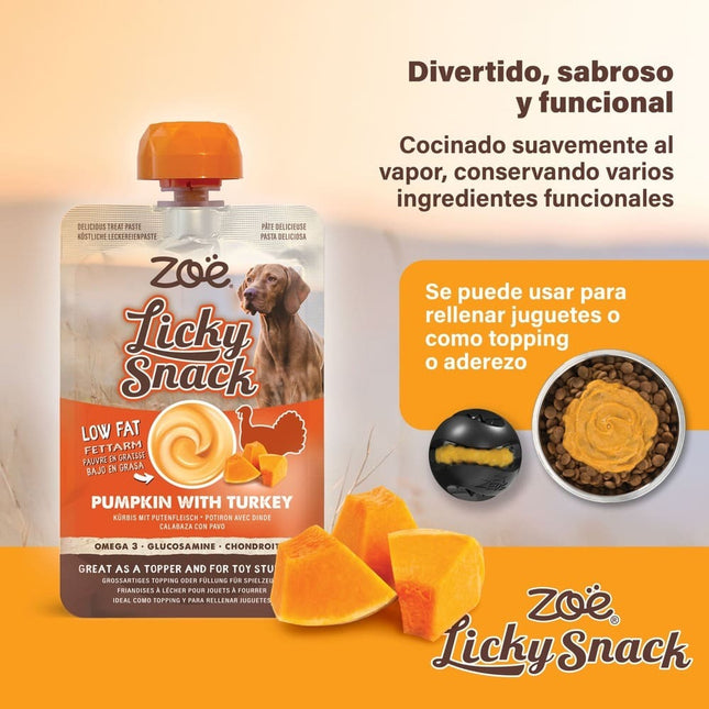 ZOE Licky Snack - Calabaza & Pavo - 85g (Pack de 4 uds)