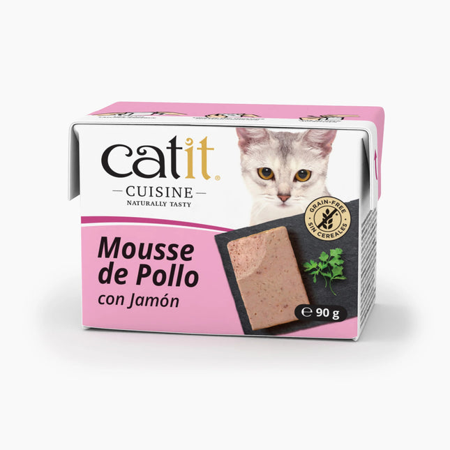 Catit Cuisine Mousse de Pollo con Jamón de 90g (Pack de 12 uds)