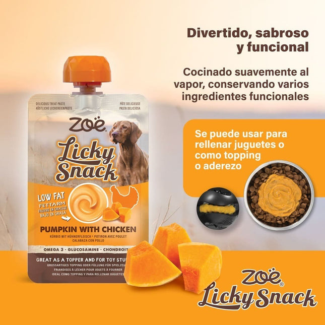 ZOE Licky Snack - Calabaza & Pollo - 85g (Pack de 4 uds)