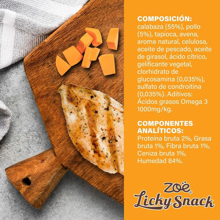 ZOE Licky Snack - Calabaza & Pollo - 85g (Pack de 4 uds)
