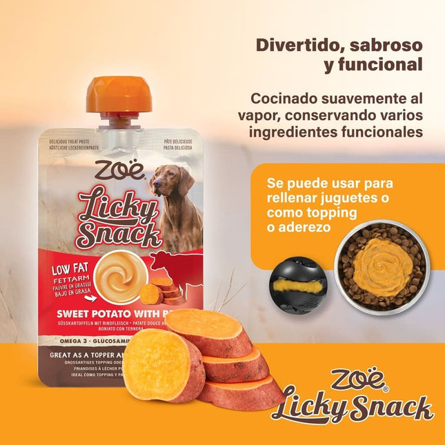 ZOE Licky Snack - Boniato & Vacuno - 85g (Pack de 4 uds)