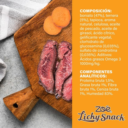 ZOE Licky Snack - Boniato & Vacuno - 85g (Pack de 4 uds)