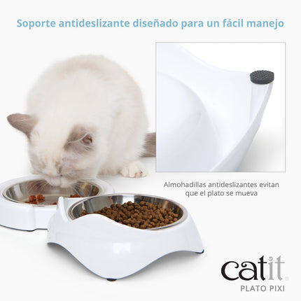 Catit PIXI Comedero Doble - Blanco