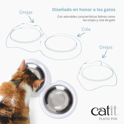 Catit PIXI Comedero Doble - Blanco