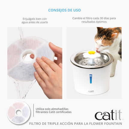 Catit Filtro Triple Acción (Menos Plástico), 6 uds