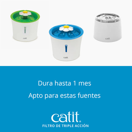 Catit Filtro de Triple Acción para Fuentes, 12 uds