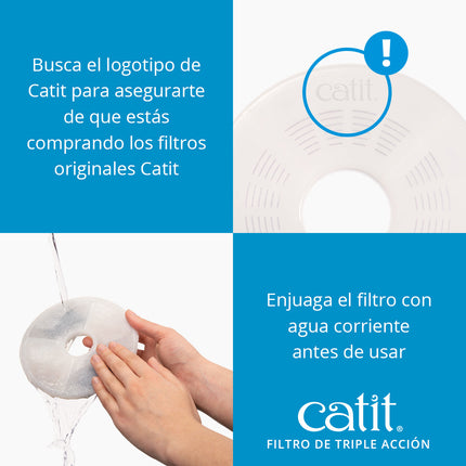 Catit Filtro de Triple Acción para Fuentes, 12 uds