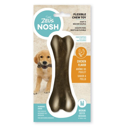 Zeus Nosh Flexible Puppy Hueso - Bacon S - 11cm